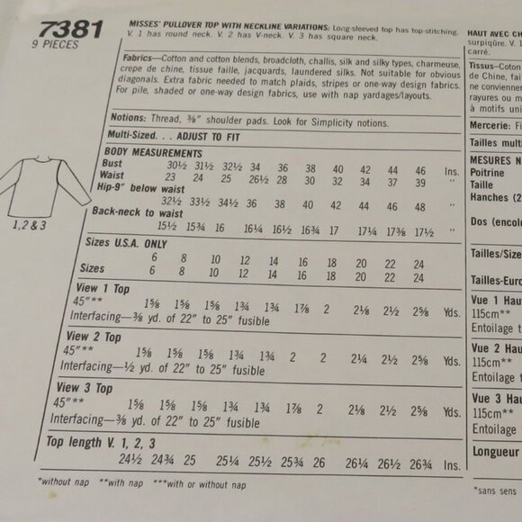 Simplicitiy 7381 Sewing Pattern EASY Shirt UNCUT 10-18 - Picture 8 of 8